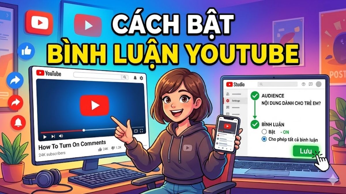Cách bật tính năng bình luận trên Youtube đơn giản, hiệu quả
